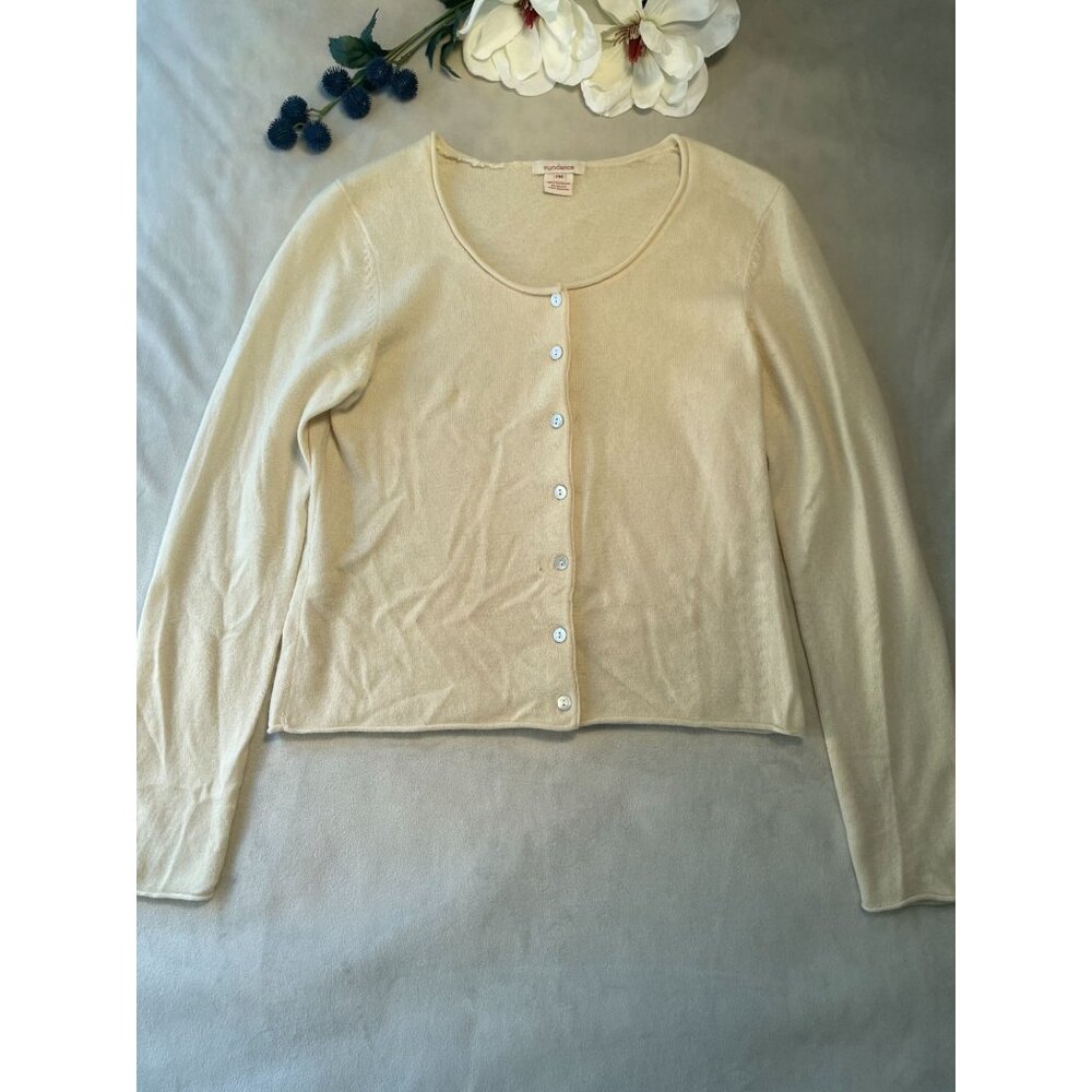 Sundance Womens Cashmere Cardigan Sweater PM Minimalist Heritage Cottagecore Y2K